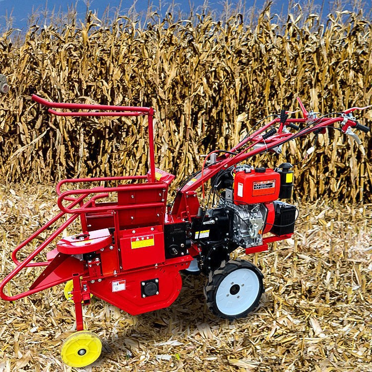小型玉米收割机家用柴油自走单行垄新收获机扒皮手扶一体机
