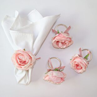 Cross-Border New Valentine's Day Napkin Buckle Pink Heart Napkin Ring Hotel Mouth Cloth Ring Wedding Party Table Decoration