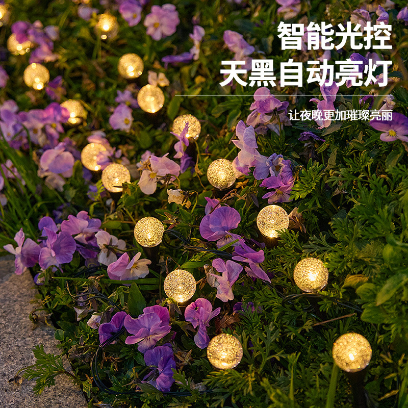 Lámpara de césped solar Lámpara de color LED Jardín de patio Lámpara de carretera Lámpara de enchufe decorativa impermeable al aire libre Lámpara de paisaje de cadena