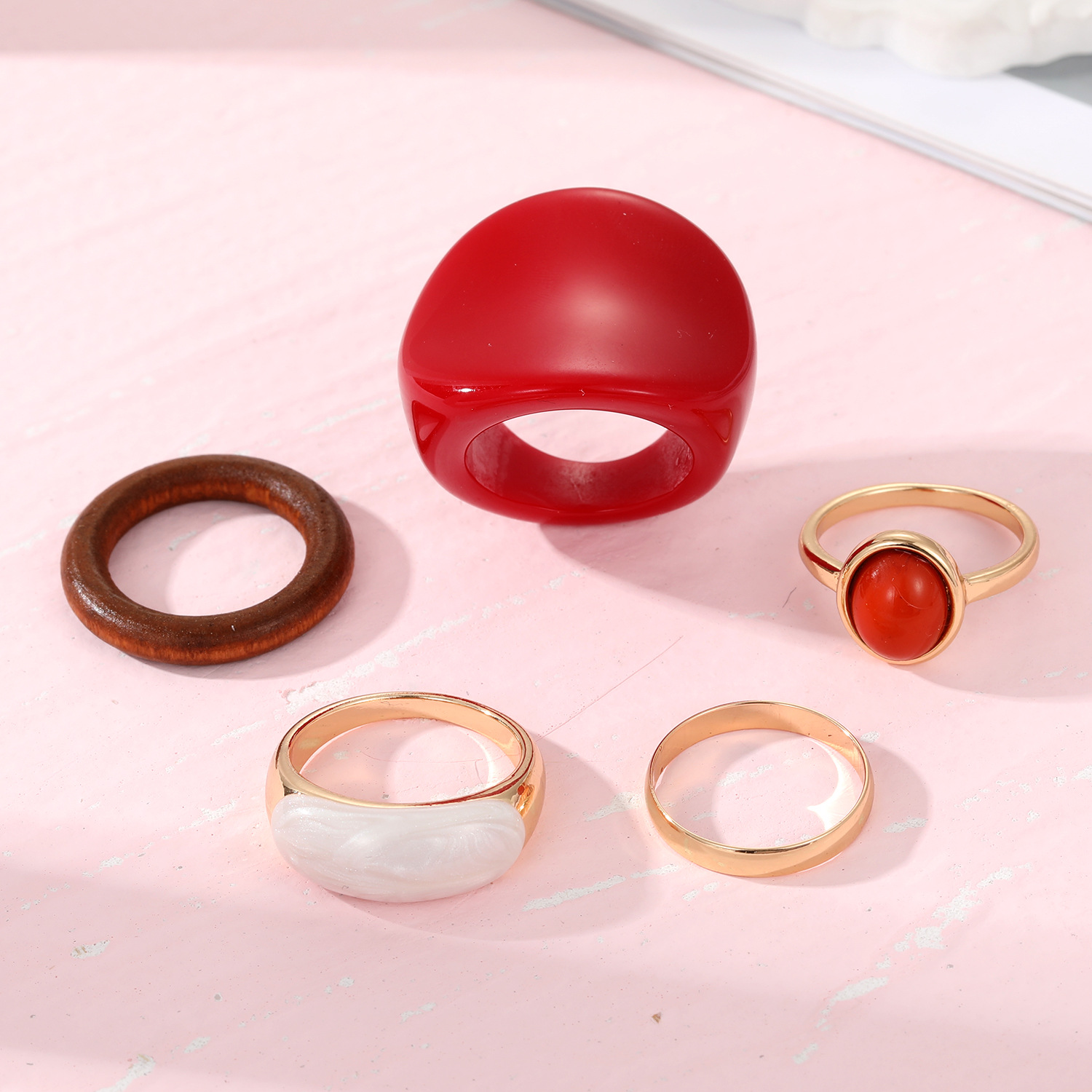Daily, Street Occasion 1 Set Retro Classic Style Geometric Alloy Resin Women's Rings