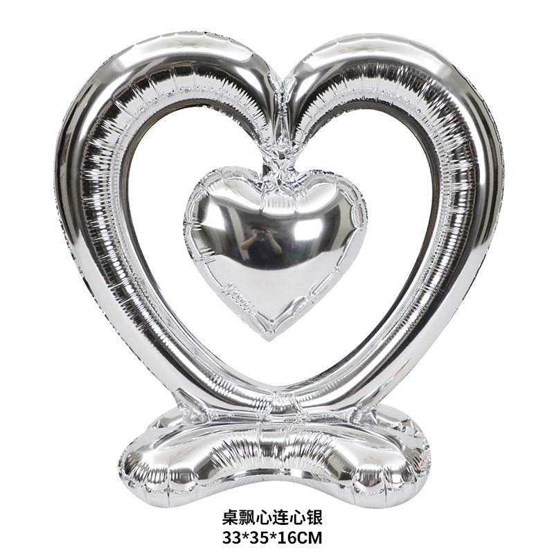 Día de San Valentín globo base 4D de pie amor globo oso Tema de dibujos animados diseño Gran Pollo corazón columna globo