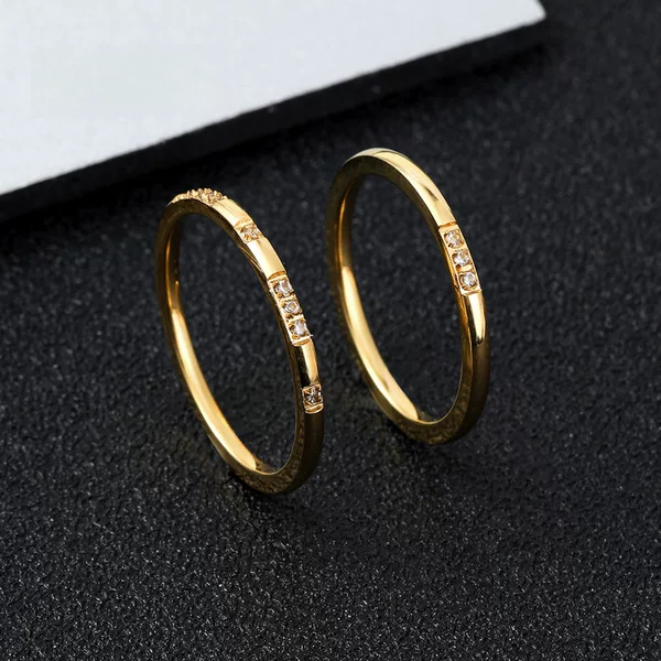 Cross-Border Titanium Steel Ring Couple Ring Simple Ultra-Fine Index Finger Diamond Tail Ring Plain Ring Stainless Steel Jewelry