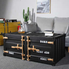 工业风集装箱茶几LOFT家具长方形小户型个性创意铁艺复古柜子商用