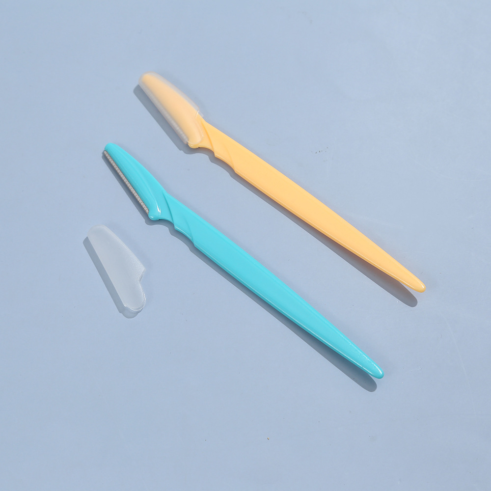 Cuchillo de cejas 3 combinaciones de afeitadoras de cejas macro de mango largo herramientas de belleza para principiantes afeitadoras de hoja de malla al por mayor