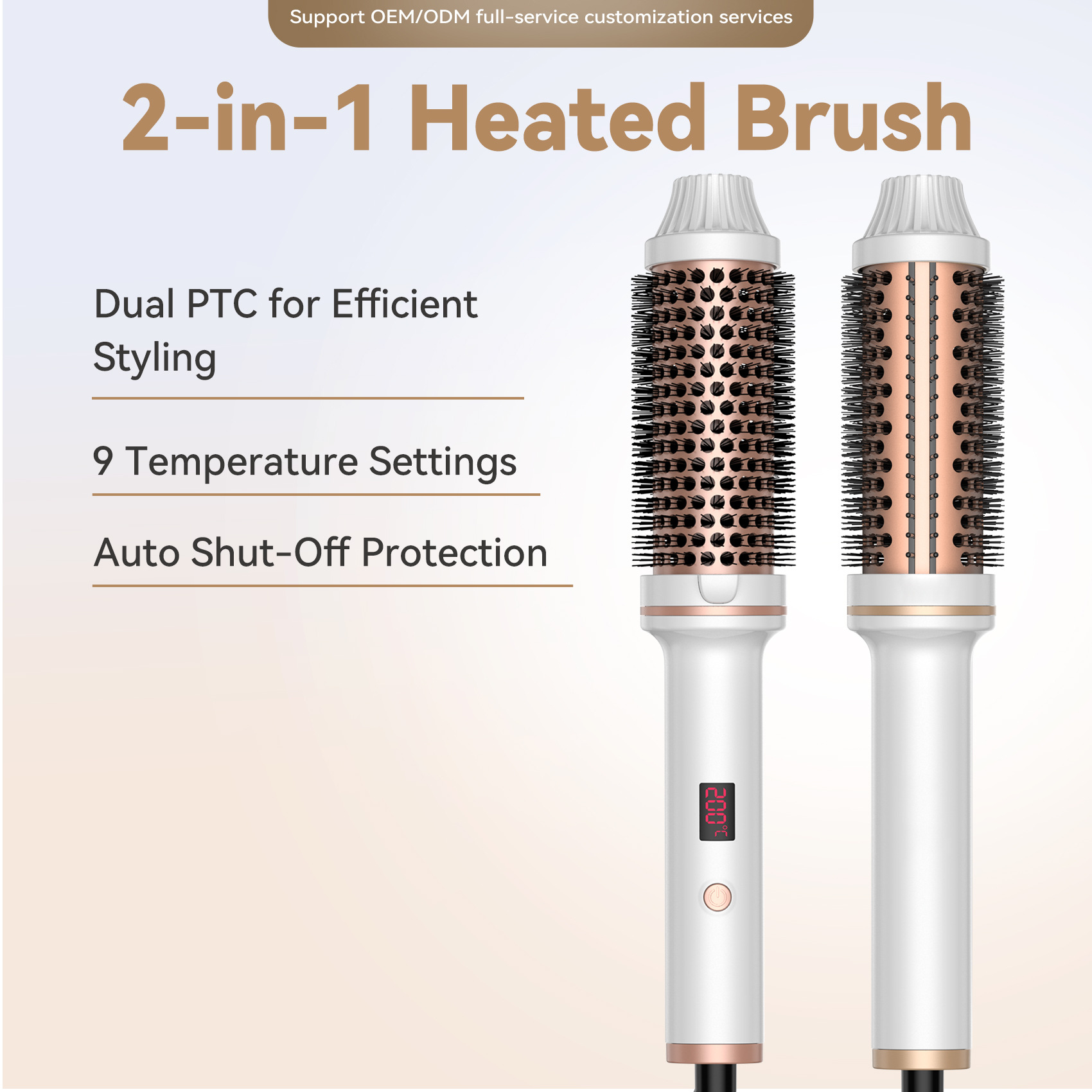 Cross-border best-selling curling iron PTC heating constant temperature roller comb electric heating comb fluffy curling comb wholesale