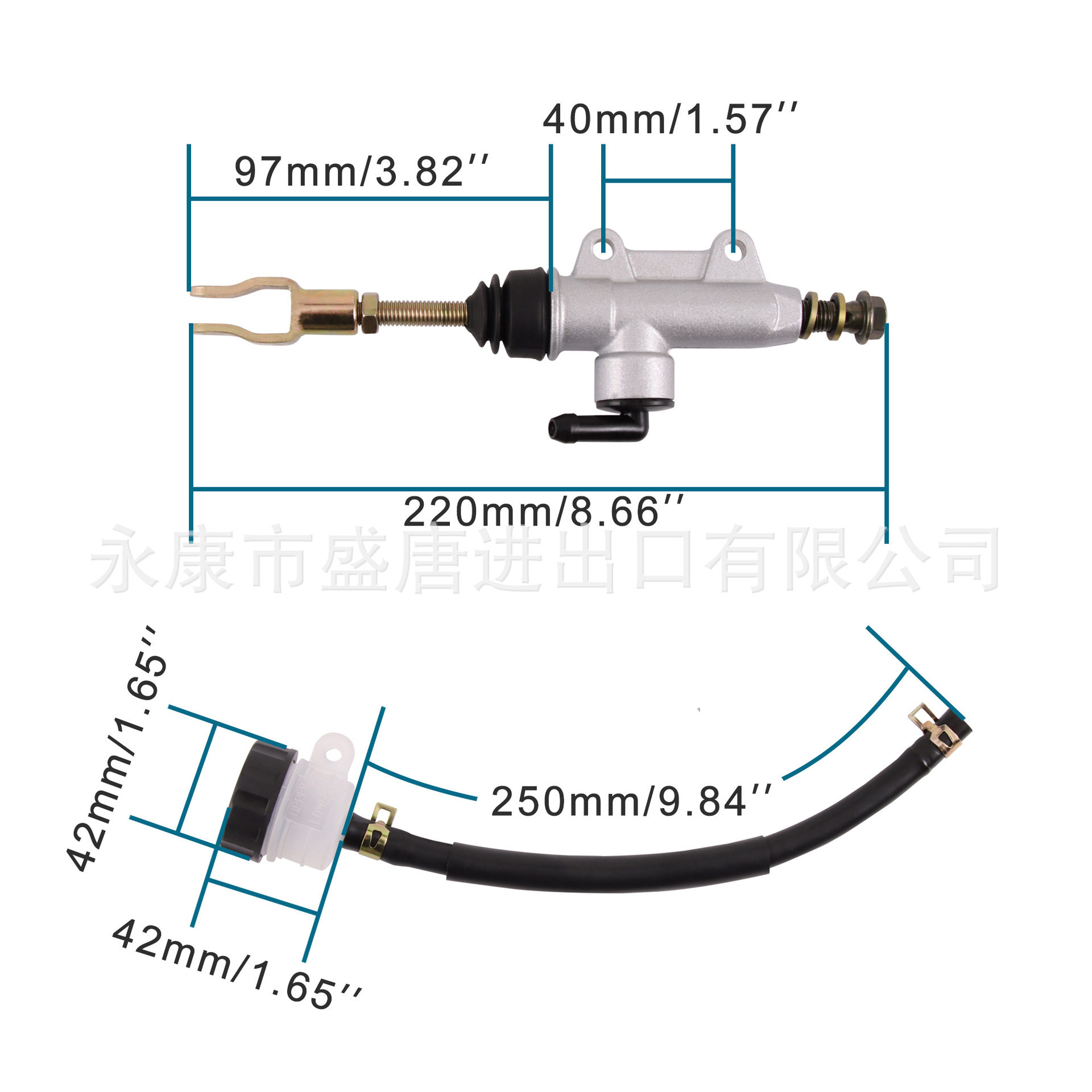 Motorcycle Rear Brake Master Cylinder Caliper for 50cc 70cc 90cc 110cc 125cc Off-Road