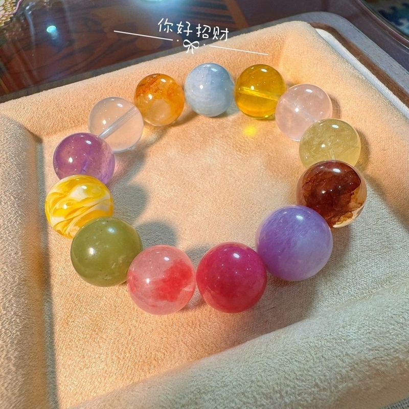 天然水晶15咪多宝手串夏季多巴胺招财招桃花水晶手链女生甜美礼物|undefined
