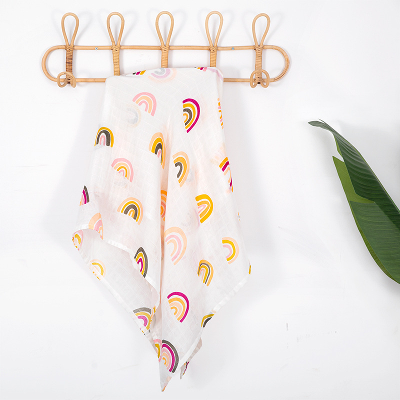 Fibra de bambú impresa toalla toalla de bebé primavera y verano manta Amazon plataforma de comercio exterior explosión