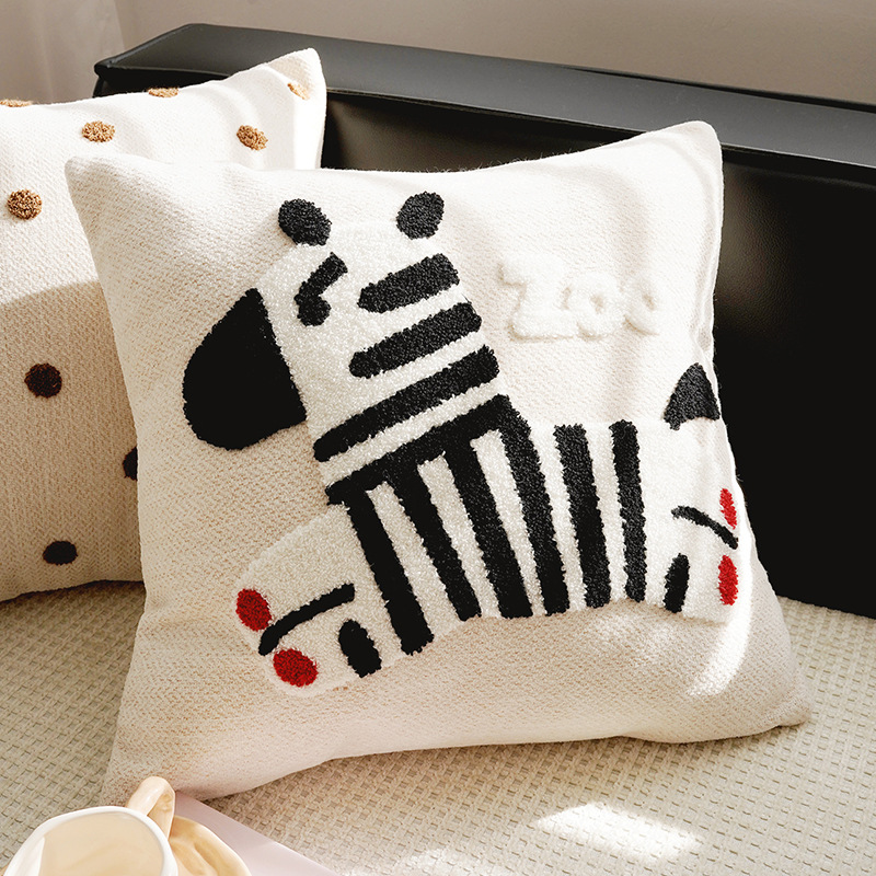 Funda de almohada individual de 45x45cm en la receta de la pequeña cebra de dopamina