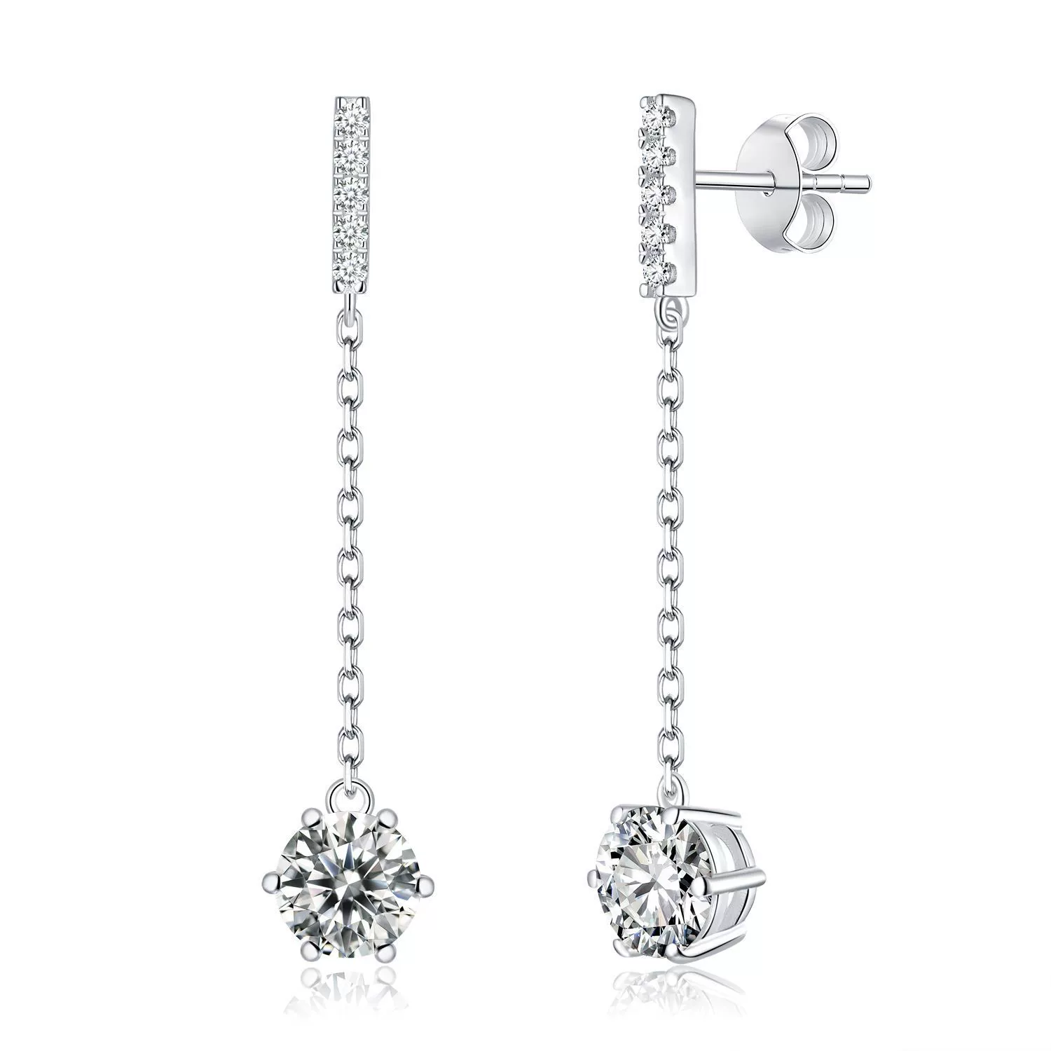 Earrings, light luxury style, silver 925 sample