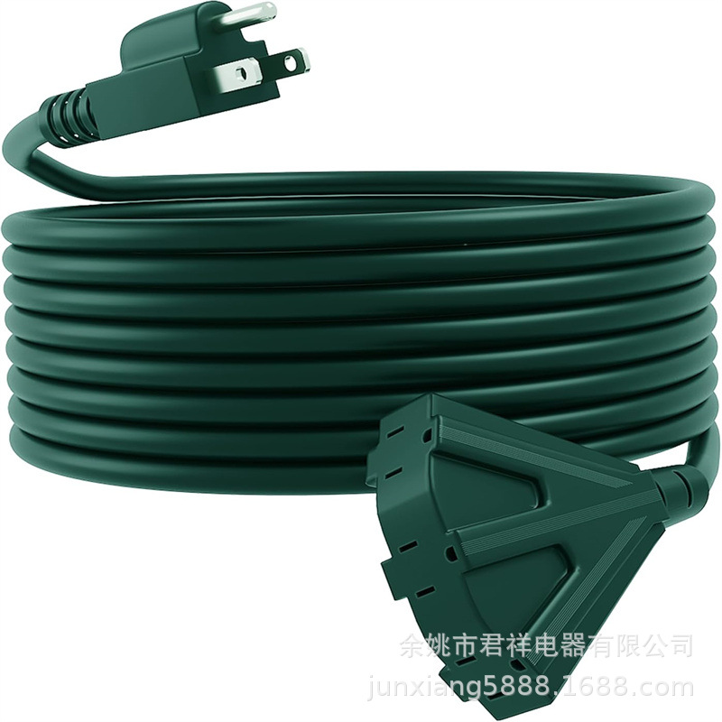 Conector de escoba estándar estadounidense macho y hembra conector de conexión de cable de extensión de tres núcleos divisor de cable de extensión impermeable y conector de tierra de tres horquillas