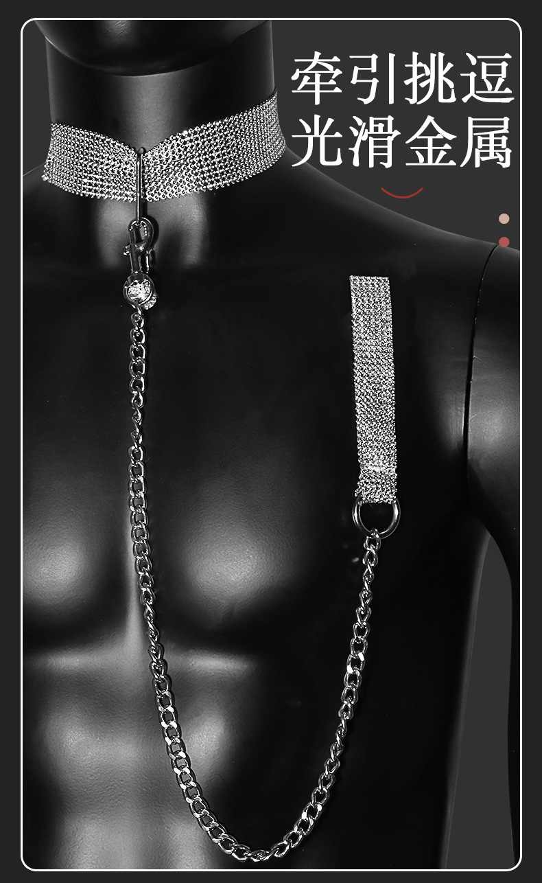 SM Bondage Kit 7-Piece Set with Metal Handcuffs, Pink or Black, Adult Couples Play — detail image 12