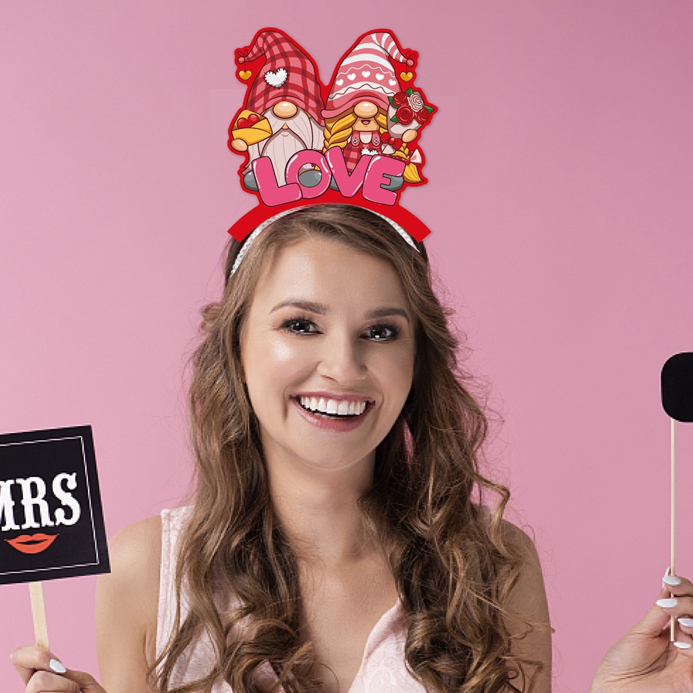 Nuevos productos transfronterizos, sombreros decorativos del día de San Valentín, diadema, propuesta de matrimonio, cita romántica, diadema de amor rosa, accesorios de fotografía