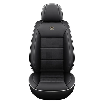 Leather Seat Cushions Five-Seater Car – Four Seasons Pad - single-black-and-white-line-five-seat-cushions-with-full-leather