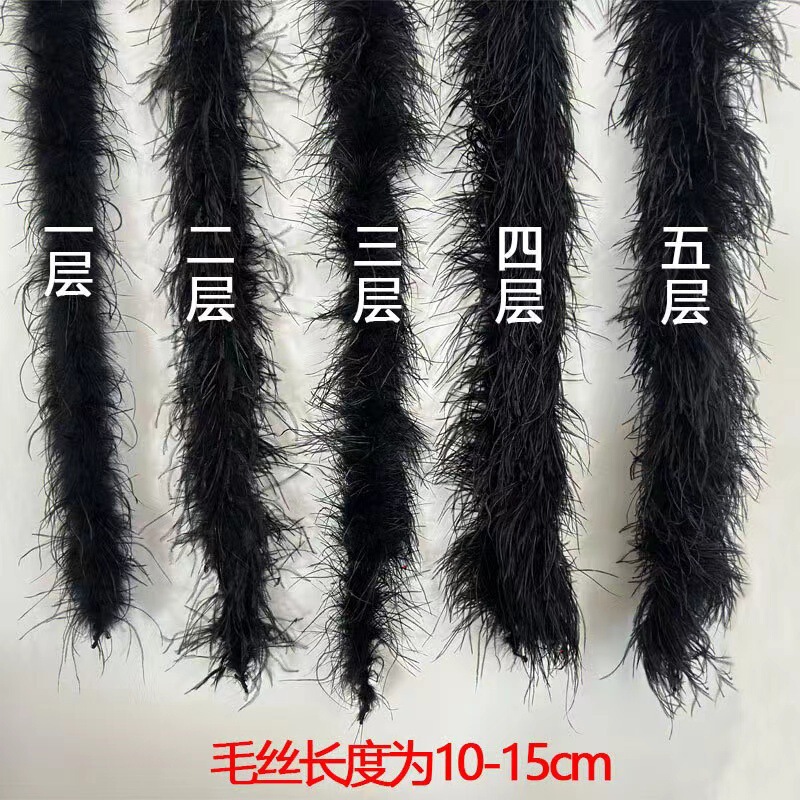 Multi-layer encrypted and bold ostrich feather strip ostrich wool strip dance dress dress fashion diy handmade clothing accessories Multi-layer encrypted and bold ostrich feather strip ostrich wool strip dance dress dress fashion diy handmade clothing accessories