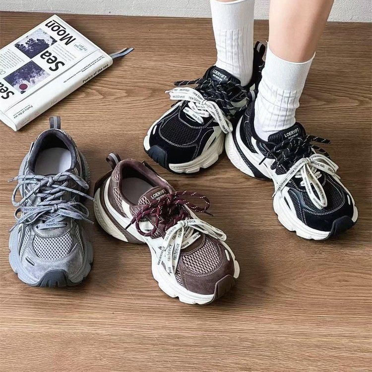 2025夏季新款老爹鞋女ins潮鞋子女鞋百搭复古拼色厚底增高运动鞋|undefined