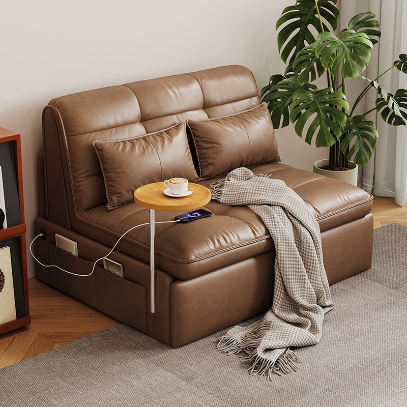 Medieval Style Sofa Bed Foldable Dual-Purpose New Small Apartment Living Room Bedroom Study Multi-Functional Storage Sofa Bed