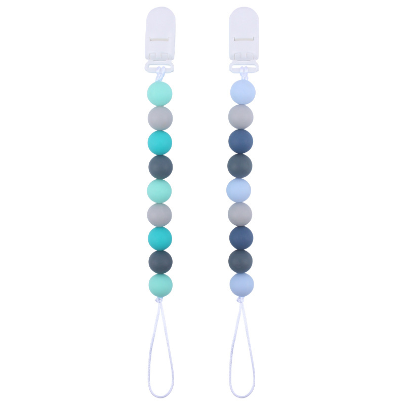 Suministros para bebés Cadena de chupete creativo bebé silicona mordedura molar anti-gota cadena dos conjuntos
