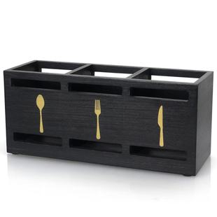 Kitchen Solid Wood Cooking Knife and Fork Storage Box Household Wooden Tableware Storage Box Creative Wooden Compartment Storage Box