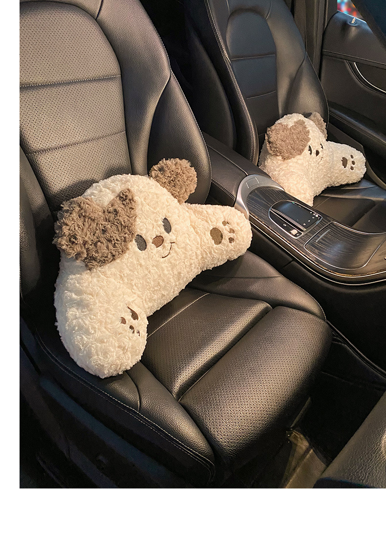 Car headrest neck pillow a pair of female driver pillow cute puppy car pillow car seat waist neck pillow