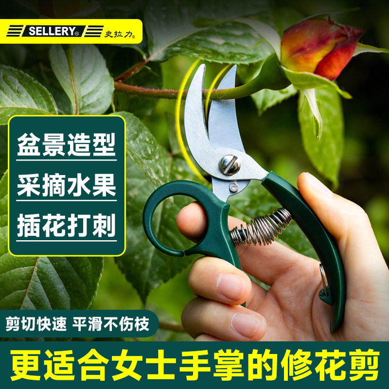 史拉力家用修枝剪修花小剪刀玫瑰月季枝叶修剪园林修枝剪花剪园艺