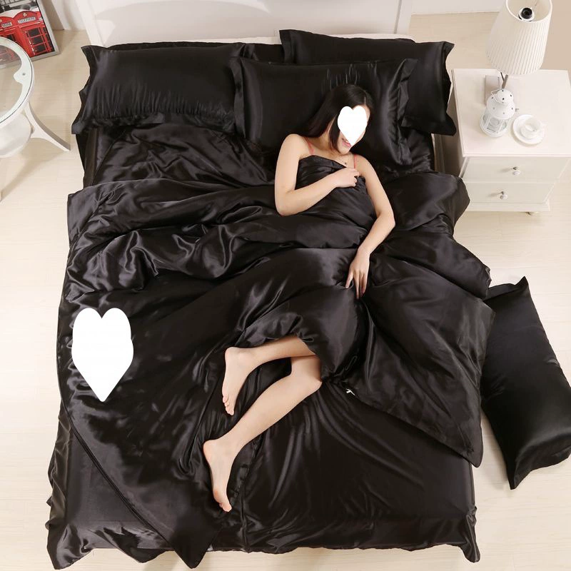 Летний комплект постельного белья из шелковистого тенселя, 4 предмета, цветной, для студентов, оптом