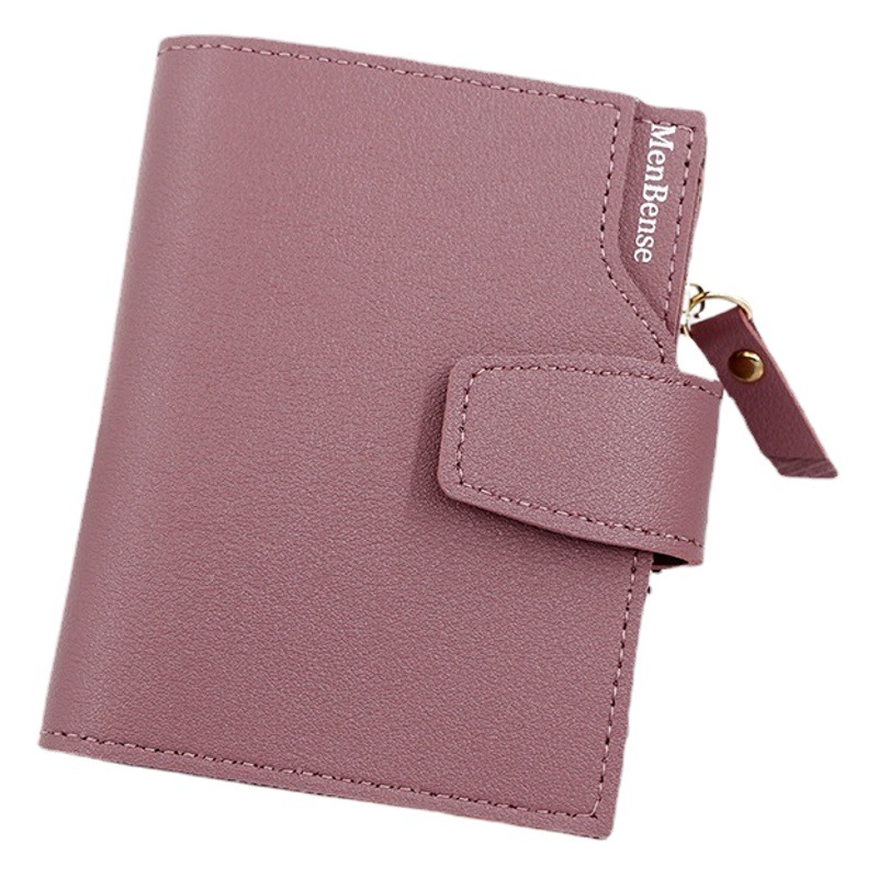 Nueva cartera corta de las mujeres cerrojo monedero simple color sólido de las mujeres cartera titular de la tarjeta embrague cartera al por mayor