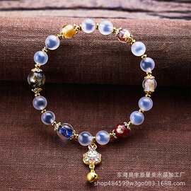 香灰琉璃手串半塘粉瓷转运手链送女友生日礼物