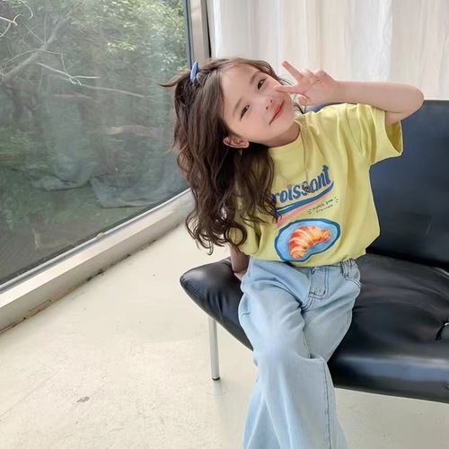 Children's T-shirt 100% Cotton Summer Summer Baby Short Sleeve Class A Odel Cotton Top Girls' Korean Style Children's Clothing