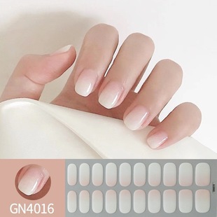 Cross-Border Popular Ins Style Small Fresh 20-Finger No-Bake Gel Manicure Stickers Simple Technology Waterproof Nail Stickers Wholesale