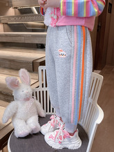 春季新款儿童兔子休闲裤2024年韩版女童卫裤网红运动童装一件代发