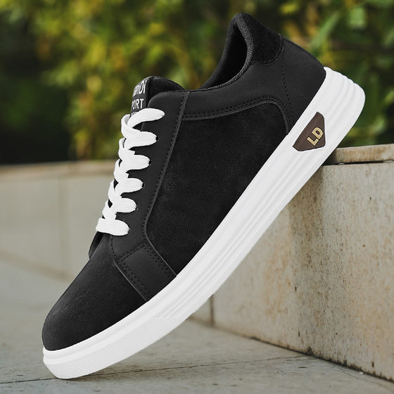 2025 Spring New Men's Shoes Low-top Leather Men's Board Shoes Youth Sports Casual Shoes Fashion Trendy Single Shoes