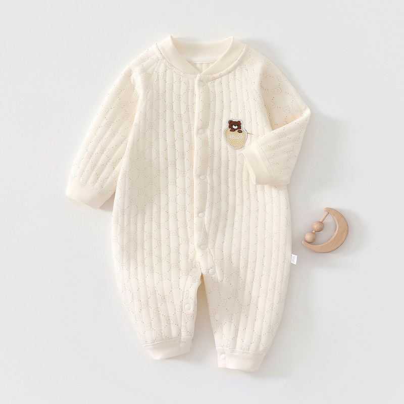 婴幼儿衣服春秋冬款三层保暖夹棉外出家居服宝宝内搭爬服安阳童装|undefined