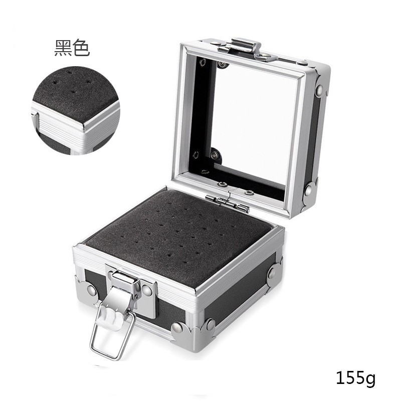 Nueva caja de aluminio de cabeza de pulido de uñas caja de aluminio de alta gama caja de almacenamiento de cabeza de pulido de uñas 4 colores opcionales