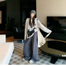 2025新款慵懒风宽松圆领猫咪针织衫女装秋季百搭显瘦小众减龄上衣