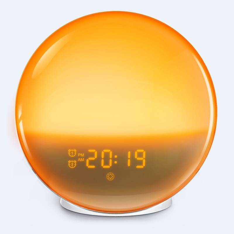 Amazon Explosions LED Sunrise Wake-up Light Smart Atmosphere Light Double Alarm Clock Cross-border Bedside Lighting Nightlight Amazon Explosions LED Sunrise Wake-up Light Smart Atmosphere Light Double Alarm Clock Cross-border Bedside Lighting Nightlight