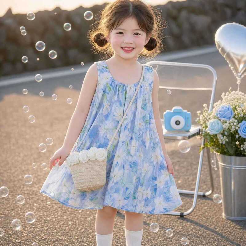 Girls' Dress 2026 New Summer Style Children's Fashionable Princess Dress Baby Summer New Floral Vest Dress Girls' Dress 2026 New Summer Style Children's Fashionable Princess Dress Baby Summer New Floral Vest Dress