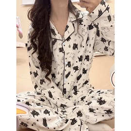 韩版新款云朵棉印花长袖睡衣女2026春秋季卡通甜美可爱家居服套装