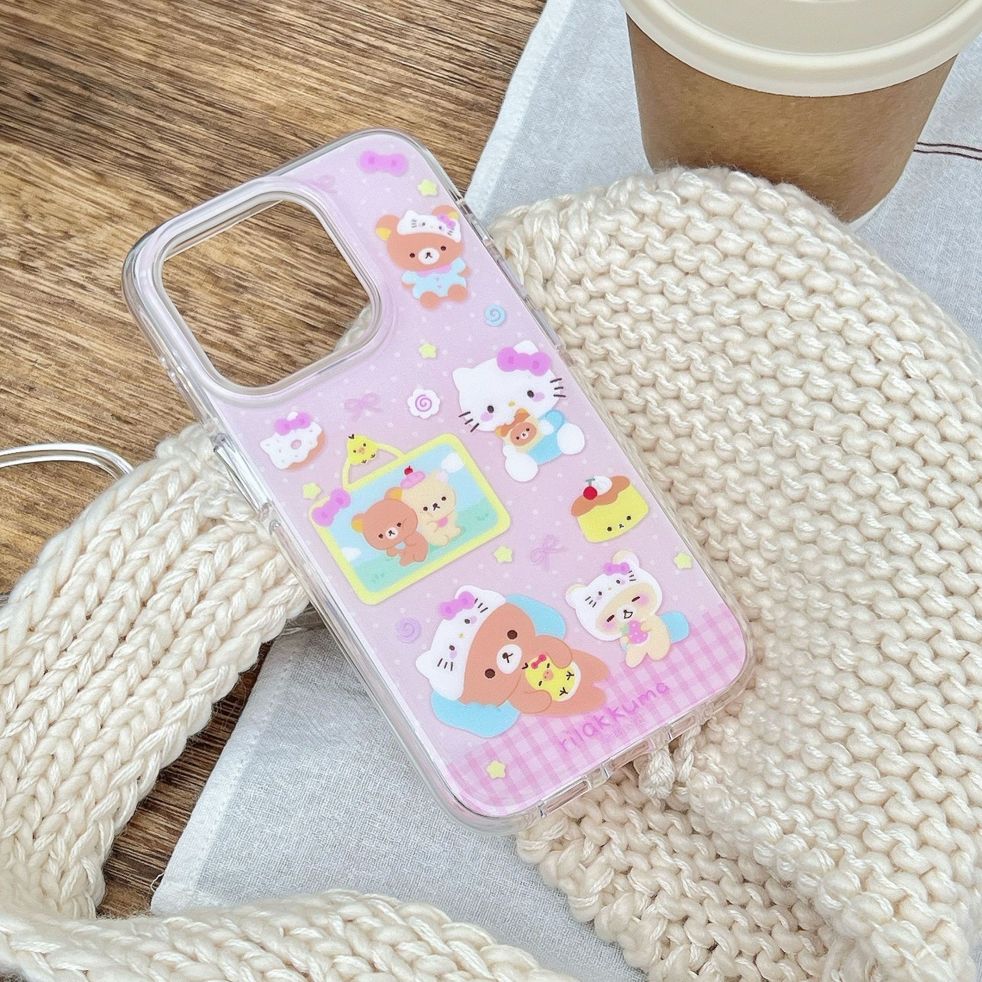 Chica corazón oso rosa para Apple 16ProMax funda para teléfono móvil 15Pro/14Pro Mujer 13 dibujos animados 15PM