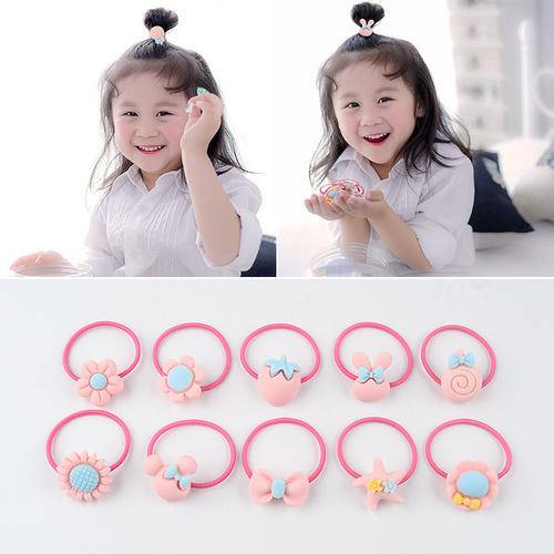 Children's flower rubber band for toddlers does not hurt hair. Baby hair band is elastic and good for tying hair. Girls' small hair tie.
