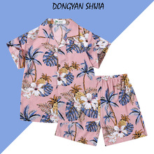 儿童人棉两件套夏威夷度假风外穿薄款夏装学生版时尚潮流款两件套