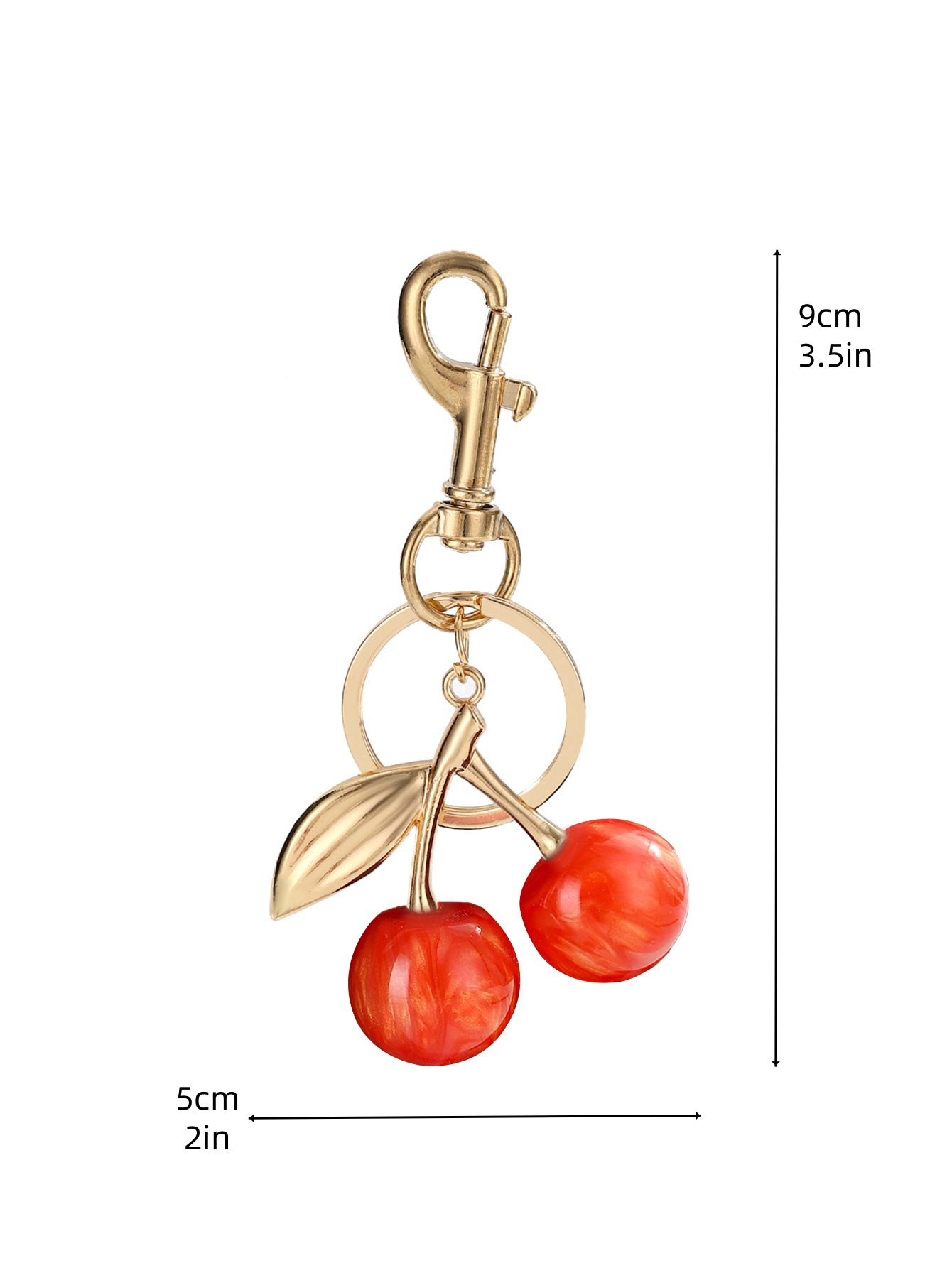 34g Weight Keychain Classification 1 Piece Quantity Daily Occasion Resin Material Cherry Pattern Unisex Gender Cute Style Cute Cherry Resin Unisex Keychain 无