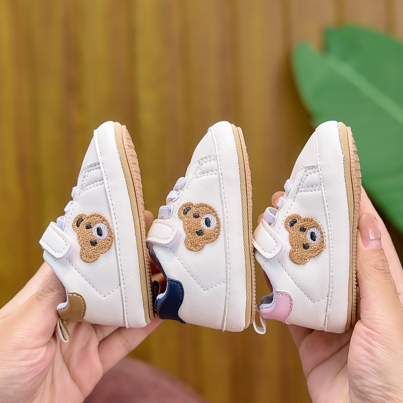 Baby Toddler Shoes 0-1 Years Old Spring & Fall Soft-Soled Non-Slip White Shoes 0-6-12 Months Casual Baby Shoes