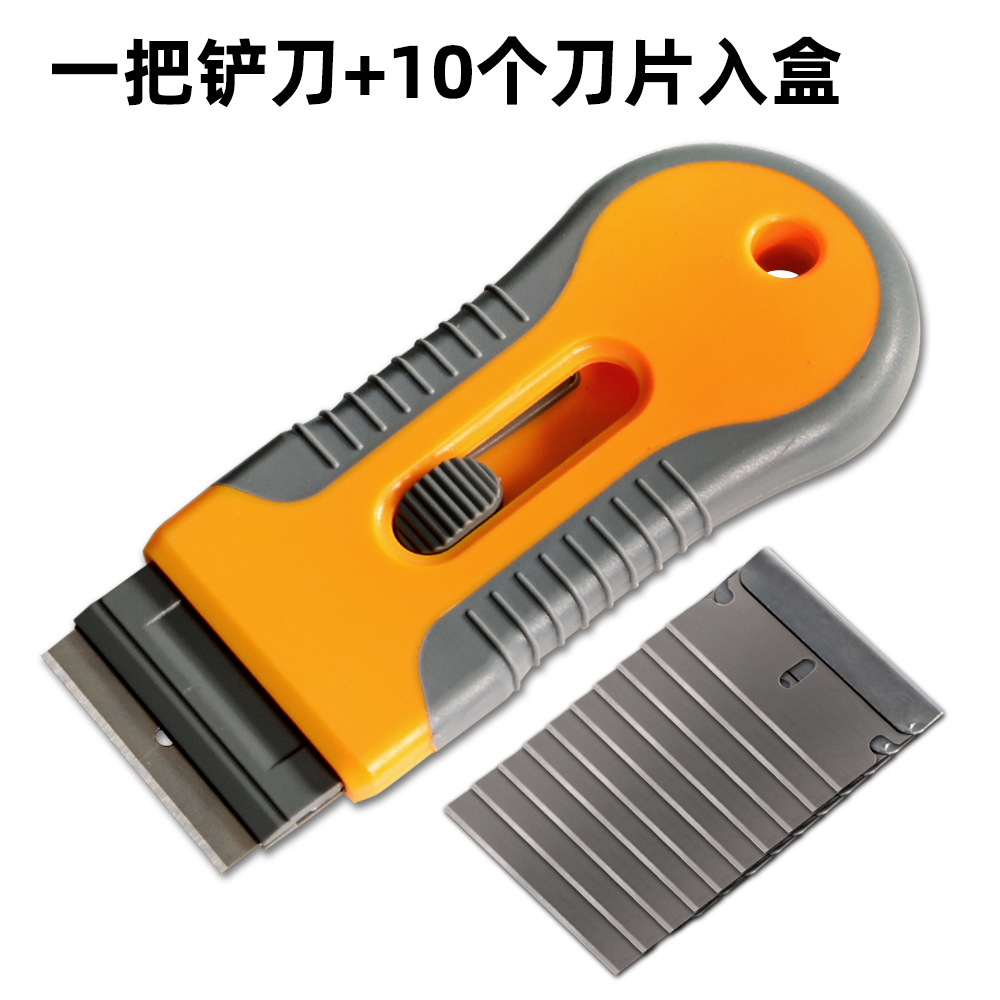 Foshio retráctil mango de plástico cuchilla teléfono móvil pantalla pegamento eliminación cuchillo herramienta un raspador más 10 cuchillas en la caja