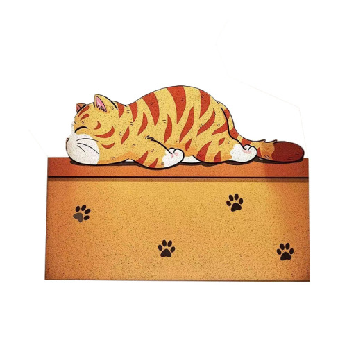 Entrance door orange cat floor mat Cartoon cut-out big orange cat unit door entrance entrance door rub soil silk circle floor mat