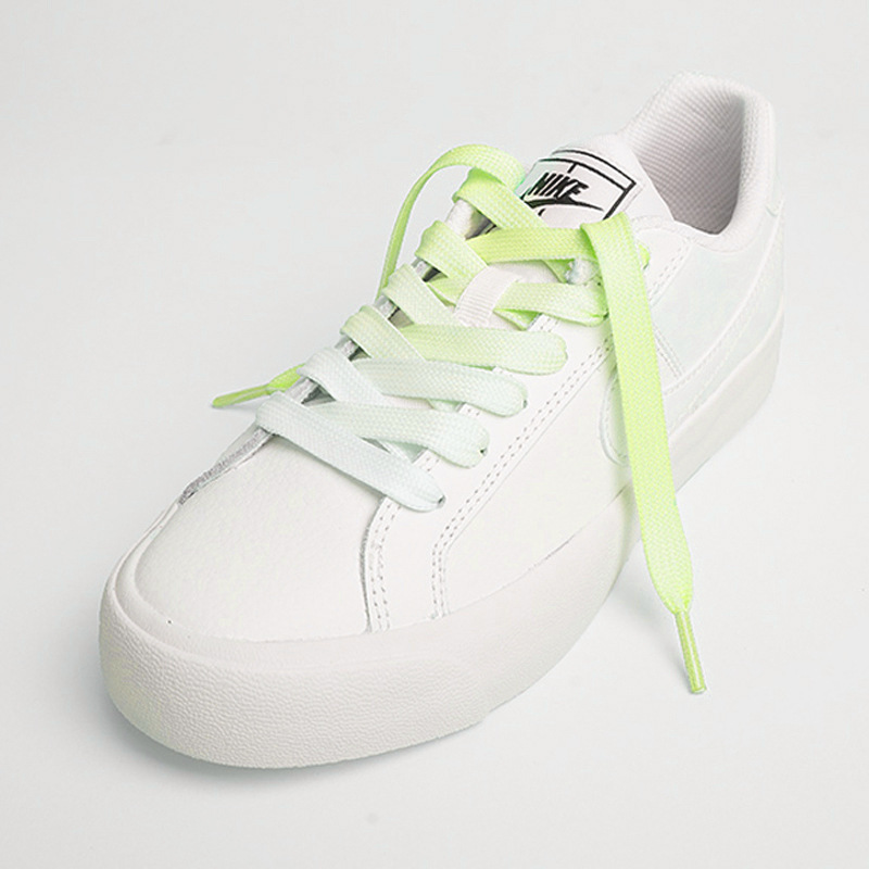 Lona zapatos blancos gradiente cordón transparente doble capa