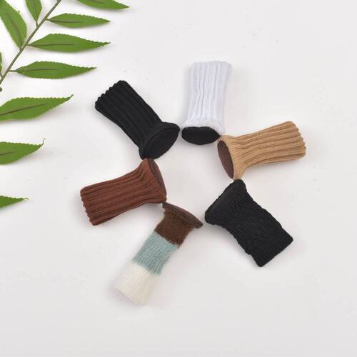 Table leg cover woolen knitted door handle protective cover thickened wear-resistant table and chair leg cover non-slip round bottom home protection mat