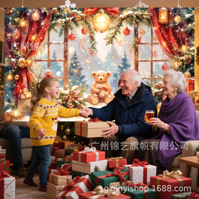 新しいクリスマス背景布アマゾンクリスマスツリーホリデーバナー装飾パーティーシーンレイアウト|undefined