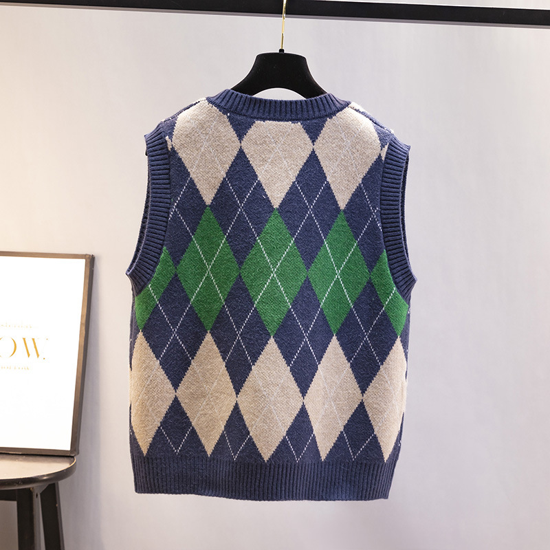 2023 nueva moda con cuello en V chaleco suéter chaleco Chaleco de primavera Chaleco de punto suelto de las mujeres