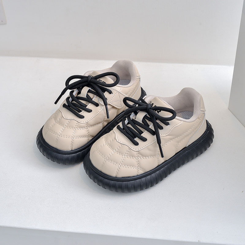 Children's casual 2023 plush new girls' bread leather soft soles boys' sports shoes for small and_voghion.com